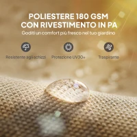 Outsunny Copertura per Gazebo Pergola 3x3 m in Poliestere con Tasche e Cinghie, 488x122 cm, Cachi(m-5)