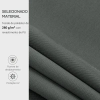 Outsunny Teto de Substituição para Toldo 382x240 cm Lona para Toldo com Dobras Proteção UV Impermeável para Pátio Cinzento(m-4)