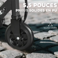 HOMCOM Trottinette électrique pliante pour enfant de +7ans, 120W Vitesse max 12km/h, 74x36x82,5-92,5 cm Noir(m-6)