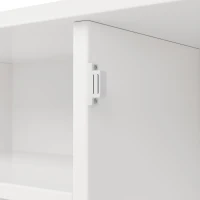 Tall Kitchen Cabinet with Wine Rack and Adjustable Shelves, Spacious Kitchen Cupboard with Doors and Drawers, 120L x 40W x 188H cm, White(m-9)