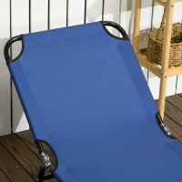 Outsunny Set de 2 șezlonguri pliante pentru grădină cu spătar reglabil în 5 poziții până la 120kg(m-8)