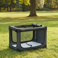 PawHut Transportadora Macia para Cães e Gatos Dobrável com Almofada Capa Lavável Portas em Oxford Respirável 600D 76x54x54 cm Verde(m-4)