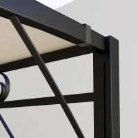 Outsunny Pavilion cu extensie de acoperiș pliabil, rezistent la intemperii 3 x 2,5 m Alb-crem(m-5)