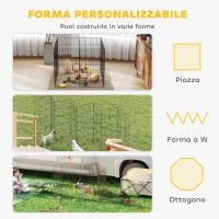 PawHut Recinto per Cani Espandibile e Pieghevole in Metallo, 50x80 cm, Nero(m-4)