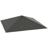 Outsunny Husă de schimb pentru pavilion 3 x 3 m, rezistentă la apă, acoperiș pavilion UPF30+, husă de schimb din țesătură Oxford 370 g/m², Gri(m-7)