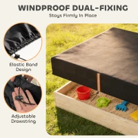 AIYAPLAY Sandbox Cover, Square Sandpit Cover Waterproof Dustproof UV Protection, Sandbox Canopy with Drawstring and Elastic Band(m-5)