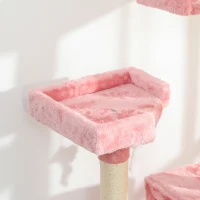 PawHut 173cm Cat Tree Scratching House, Activity Play Centre, Pink(m-8)