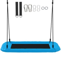 AIYAPLAY Nest Swing with Adjustable Ropes and Tree Straps, Basket Swing for Kids, 300KG Capacity for Indoor Outdoor, Blue(m-1)