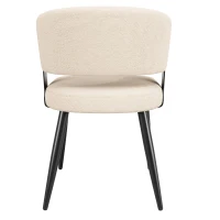 Contemporary Flannel Dining Chairs with Ergonomic Back, Sturdy Dining Seating with Adjustable Pads, 59L x 46.5W x 81.5H cm, Beige(m-14)