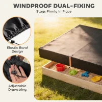 AIYAPLAY Sandbox Cover, Square Sandpit Cover Waterproof Dustproof UV Protection, Sandbox Canopy with Drawstring and Elastic Band(m-5)