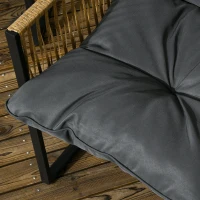 Outsunny Set mobilier grădină 4 piese canapea 2 locuri 2 fotolii și 1 măsuță blat din sticlă securizată 3 perne - gri(m-4)