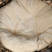 PawHut Cuccia in rattan per gatti con cuscino rialzata, Ø52x58 cm, Marrone(m-4)