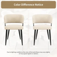 Contemporary Flannel Dining Chairs with Ergonomic Back, Sturdy Dining Seating with Adjustable Pads, 59L x 46.5W x 81.5H cm, Beige(m-7)