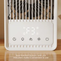 HOMCOM Desk Fan with Humidifier and RGB Light Portable Table Fan with 550ml Water Tank White(m-9)