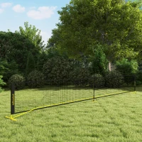SPORTNOW Rete da Pickleball Portatile, Telaio in Metallo e Rete in Tessuto, 670x60x92 cm, Giallo e Nero(m-4)