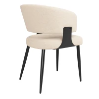 Contemporary Flannel Dining Chairs with Ergonomic Back, Sturdy Dining Seating with Adjustable Pads, 59L x 46.5W x 81.5H cm, Beige(m-13)