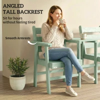 Outsunny Outdoor Garden Loveseat, Embossed Wooden Jack and Jill Garden Seat with Integrated Table, Green(m-6)