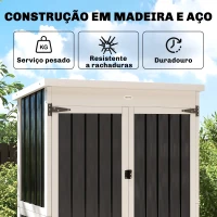 Outsunny Abrigo de Jardim 94x43x166 cm Armário para Ferramentas com 2 Prateleiras Ajustáveis e 2 Portas Preto(m-4)