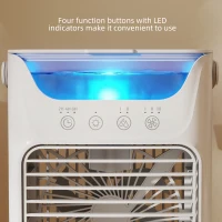 HOMCOM Desk Fan with Adjustable Head, 3-Speed Small Fan with 700ml Water Tank Grey(m-9)