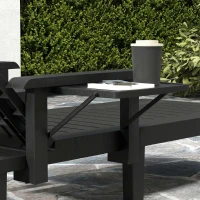 Outsunny Set of 2 Reclining Sun Loungers, 5 Positions Adjustable Outdoor Chaise Lounge Chair with Armrests, Black(m-9)