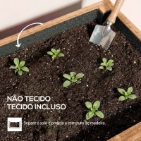 Outsunny Canteiro de Madeira de 4 Níveis Canteiro Elevado Exterior com Orifícios de Drenagem Tecido Não Tecido Castanho(m-7)