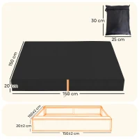 AIYAPLAY Sandbox Cover, Square Sandpit Cover Waterproof Dustproof UV Protection, Sandbox Canopy with Drawstring and Elastic Band(m-3)