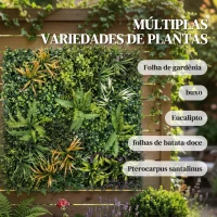 Outsunny Sebe Artificial para Ocultação de Jardim em Rolo 1x1 m Vedação de Privacidade de Hera Artificial para Varanda Exterior(m-4)