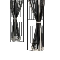 Outsunny Pavilion de grădină cu acoperiș dublu, cort pentru petreceri, cu 4 x pereți laterali, Metal+Poliester, Bej, 2,99 x 2,99 x 2,74 m(m-5)