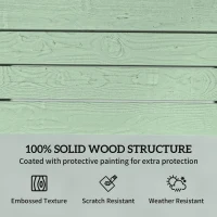 Outsunny Outdoor Garden Loveseat, Embossed Wooden Jack and Jill Garden Seat with Integrated Table, Green(m-4)