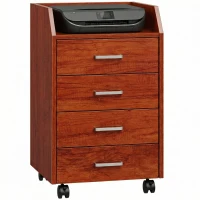 Vinsetto Cajonera de Escritorio con Ruedas Cajonera de Oficina con 4 Cajones Archivador Móvil para Estudio 40x36x65 cm Marrón(m-10)