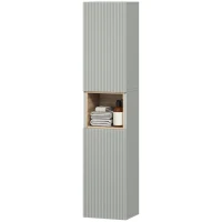 HOMCOM Colonna bagno stretta con ripiani regolabili e 2 ante, 30x24x140 cm, Verde(m-6)
