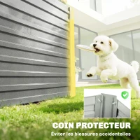 Outsunny Jardineră exterioară, jardineră ridicată galvanizată cu bordură de siguranță și fund deschis 240 x 120 x 60 cm gri argintiu(m-4)