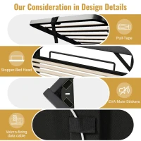 Upholstered Storage Bed with Integrated LED Lighting and USB Ports, Hydraulic Bed with Metal Slatted Frame, 225L x 156W x 111H cm, Beige(m-8)