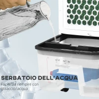HOMCOM Raffrescatore 4 in 1 da 10L con Umidificatore, Timer 8h e Telecomando, 38.2x31.6x76 cm, in ABS, Bianco e Nero(m-4)