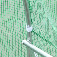 Outsunny Seră de exterior - Seră tip tunel 6x3x2 m, seră mare de grădină cu 12 ferestre și ușă rulabilă cu fermoar, cadru din metal pentru cultivarea plantelor, verde(m-4)