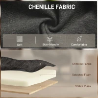 HOMCOM Accent Chair with Footstool, Swivel Lounge Chair with Chenille Upholstery, Metal Base, Dark Grey(m-6)