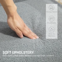 HOMCOM Modern Armchair, Sherpa Fleece Upholstered Accent Chair with Solid Wood Legs and Wide Seat, Padding Lounge Chair for Living Room Bedroom Office, Grey(m-5)