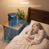 HOMCOM Desk Fan with Adjustable Head, 3-Speed Small Fan with 700ml Water Tank Black(m-8)