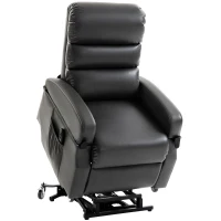 HOMCOM Poltrona para TV com ajuda de elevação, poltrona relax elétrica com controle remoto, apoio para pés, função reclinável, Cinza escuro(m-1)