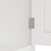 Tall Kitchen Cabinet with Wine Rack and Adjustable Shelves, Spacious Kitchen Cupboard with Doors and Drawers, 120L x 40W x 188H cm, White(m-12)