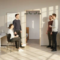 HOMCOM Multifunktionale Klimmzugstange Wand-Klimmzugstange mit rutschfesten Griffen Tragkraft 110 kg Grau und Schwarz(m-5)
