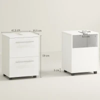 HOMCOM Mobile Sottolavabo Mobiletto Bagno Moderno 41.5x35.5x59 cm Bianco(m-3)