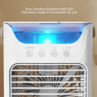 HOMCOM Desk Fan with Adjustable Head, 3-Speed Small Fan with 700ml Water Tank White(m-9)