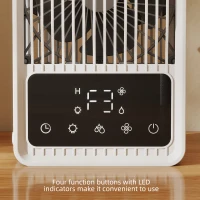 HOMCOM Desk Fan with Humidifier and RGB Light Portable Table Fan with 550ml Water Tank Black(m-9)