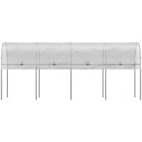 Outsunny Szklarnia na pomidory, Odporna na wiatr, Tunel foliowy do uprawy pomidorów, Dach na pomidory, Szklarnia do ogrodu, balkonu, Stal, PE, Biały, 4 x 1,2 x 1,7m(m-7)