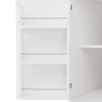 Trendy Sideboard with App-Controlled LED, Snack Rack and Drink Holders, Spacious Buffet with Anti-Tip Fixings, 120L x 40W x 188H cm, White(m-10)