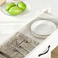 HOMCOM Aparador de Cozinha com 1 Gaveta e Prateleira Interior Ajustável Móvel Auxiliar Decorativo 80x39,7x80 cm Branco(m-12)