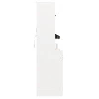 Trendy Sideboard with App-Controlled LED, Snack Rack and Drink Holders, Spacious Buffet with Anti-Tip Fixings, 120L x 40W x 188H cm, White(m-13)