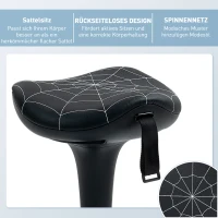 Vinsetto Bürohocker mit Schwenkfunktion, ergonomischer Hocker, höhenverstellbar 65,5-83,5 cm 120° neigbar Schwarz(m-7)