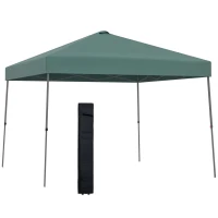 Outsunny Pavilion pliabil 300x300 cm, cort de grădină cu geantă de transport cu roți, impermeabil, cadru din oțel, pentru exterior, petreceri, camping, verde(m-6)